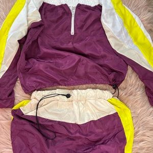 two-piece set skirt and zipper long sleeves